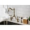 Kingston Brass KS7753ALBS Bridge Kitchen Faucet with Brass Sprayer, Antique Brass KS7753ALBS - alternate 5
